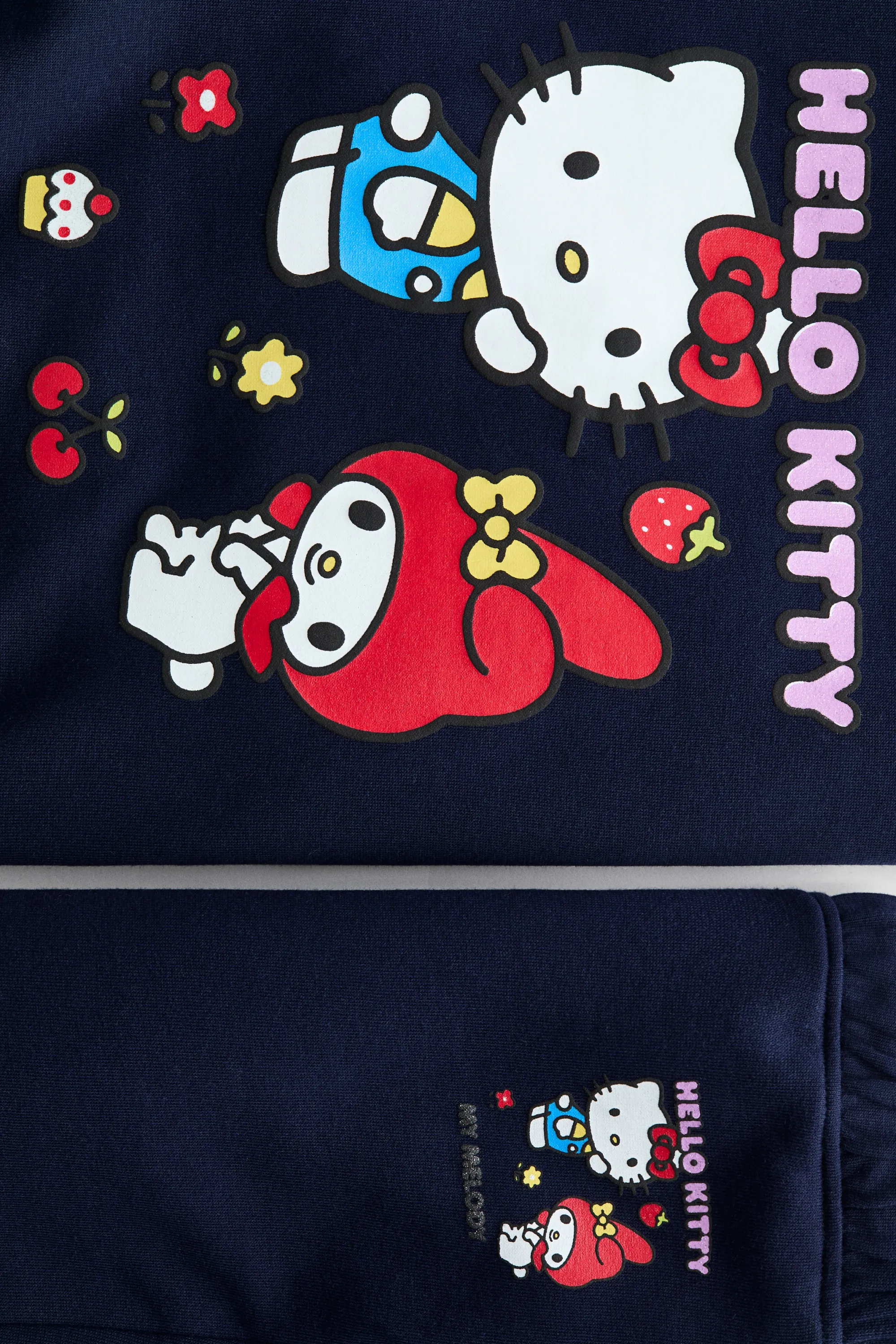 Ensemble 2 pièces en molleton imprimé - Bleu marine/Hello Kitty