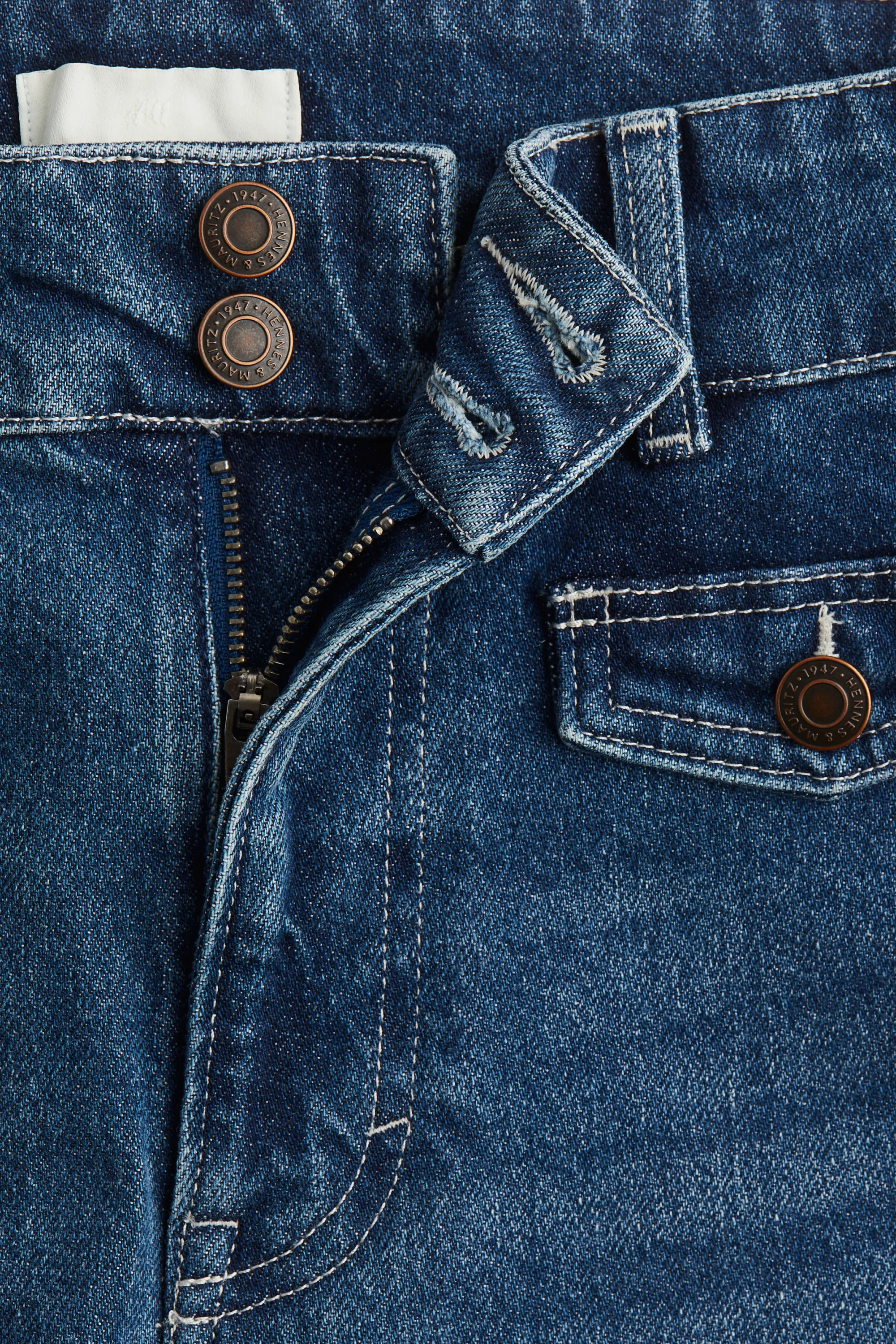 Flared High Jeans - Bleu denim