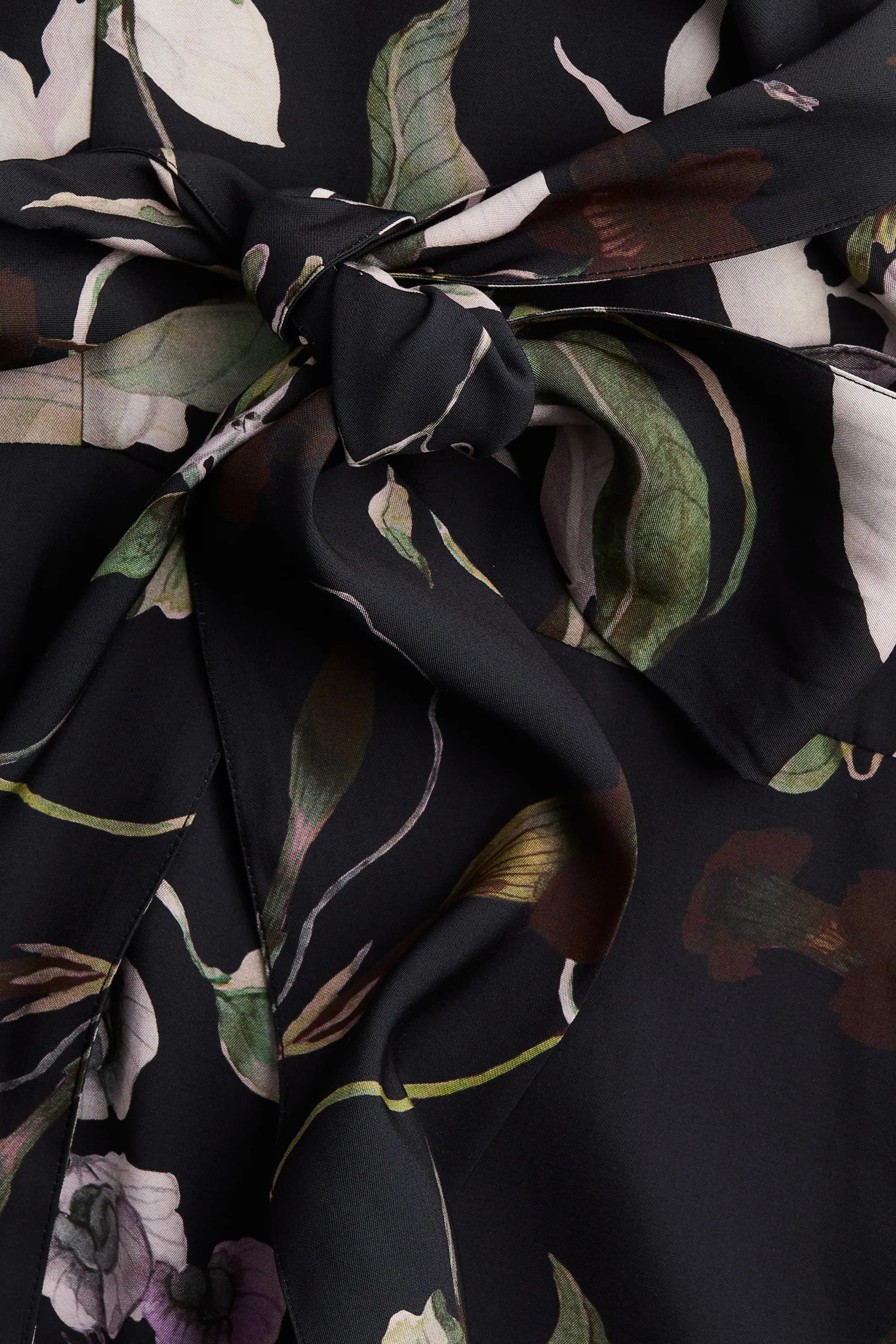 Robe avec ceinture à nouer - Noir/motif
