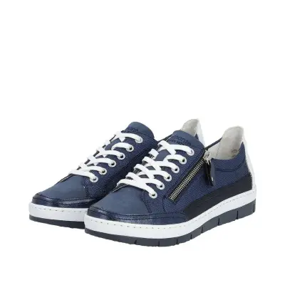 Baskets Remonte D5826-15 Bleu Marine - Lacets Grande Pointure Femme — photo 3