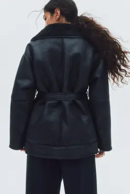 Manteau double face - Noir — photo 4