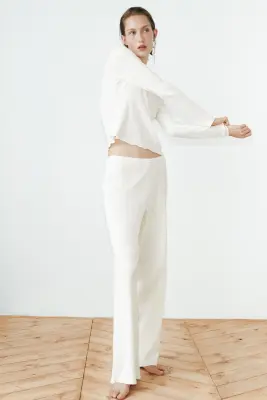Pyjama en pointelle de coton - Crème — photo 1