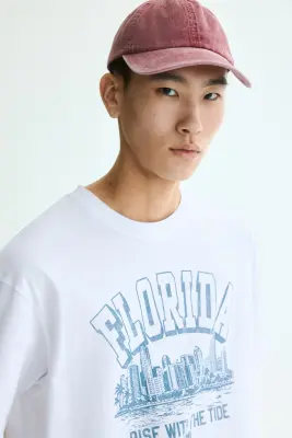 T-shirt imprimé Relaxed Fit - Blanc/Florida — photo 2