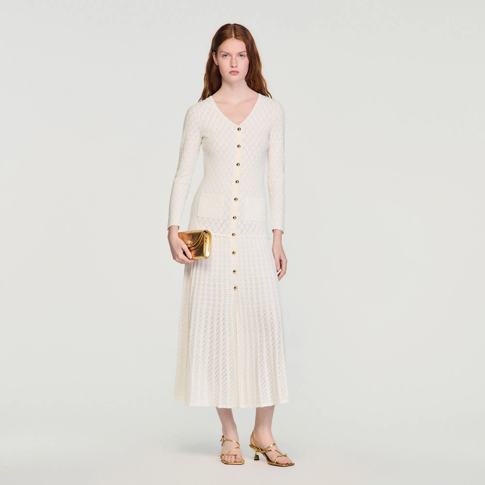 Robe longue en maille fantaisie