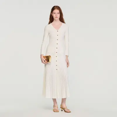 Robe longue en maille fantaisie