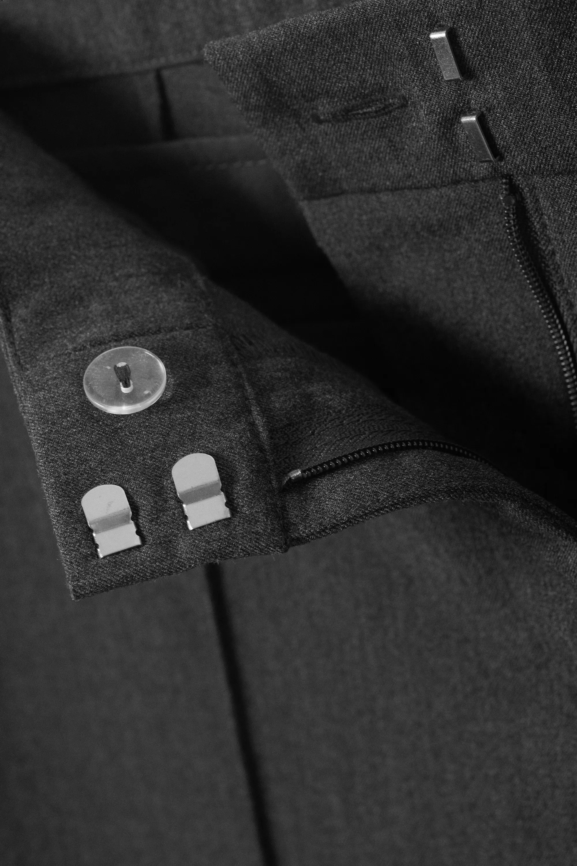 Pantalon de costume droit taille basse - Gris foncé chiné
