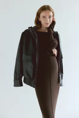 MAMA Robe en maille fine - Marron foncé — photo 1