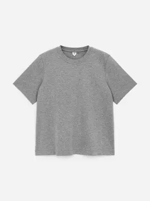 T-shirt signature structuré - Gris chiné — photo 5
