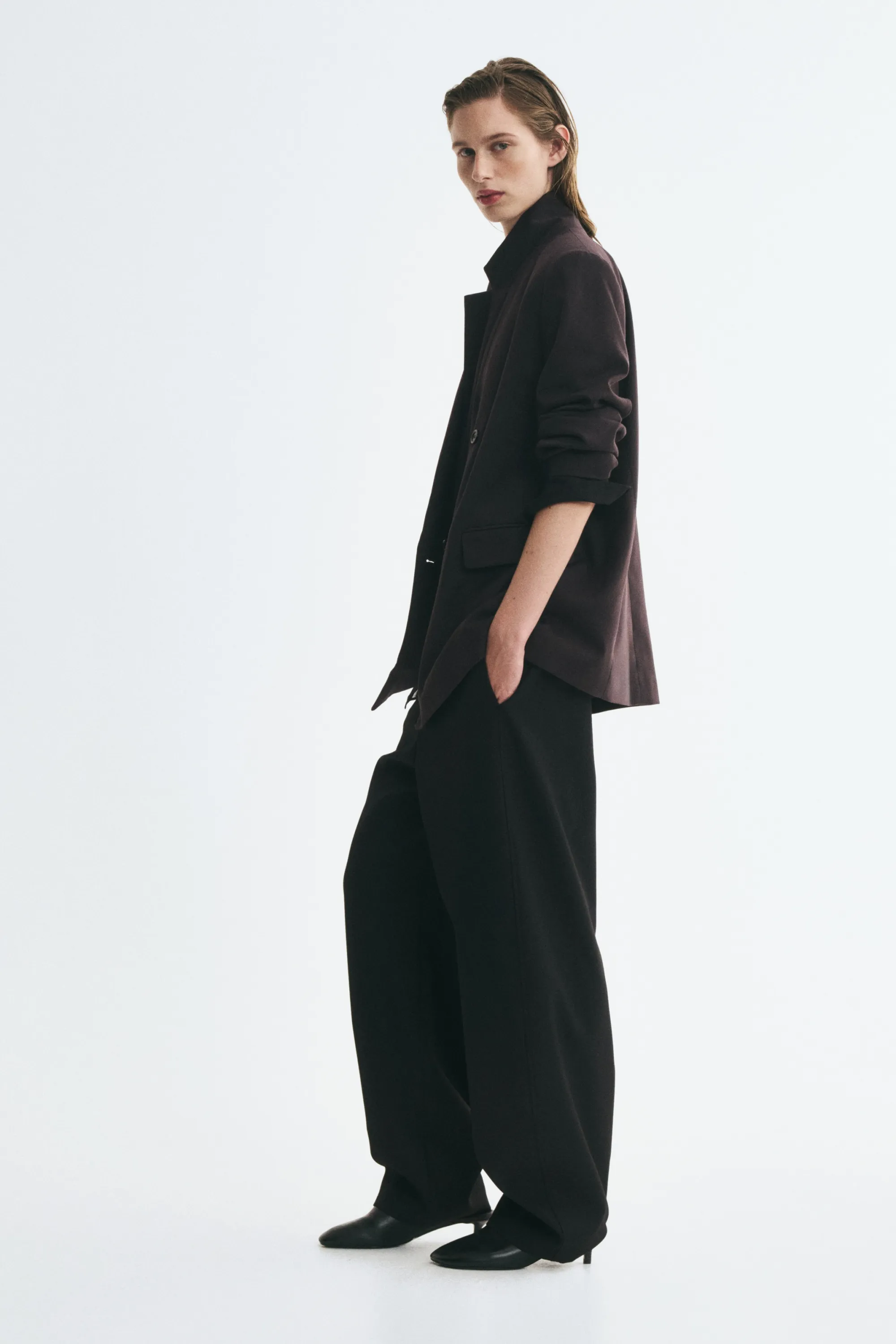 Blazer à fermeture croisée - Marron foncé