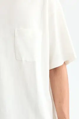 T-shirt Oversized Fit en coton - Ivoire — photo 2