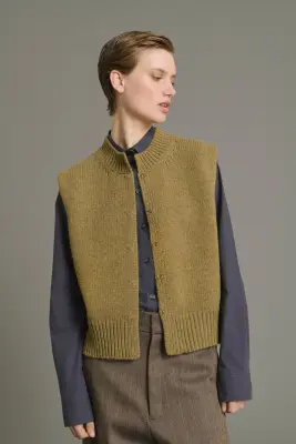 CARDIGAN KALYANEE TILLEUL — photo 3