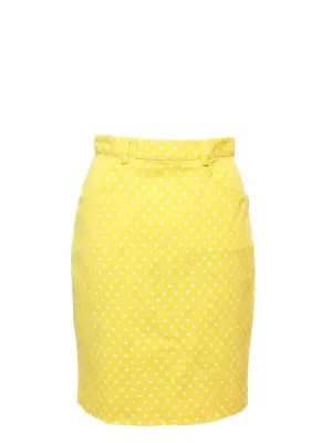Jupe crayon taille haute jaune à pois blanc Taille 36 — photo 1