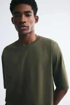 T-shirt et pantalon de pyjama Relaxed Fit - Vert kaki/rayé — photo 2