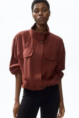 Veste à col entonnoir - Brun rouille — photo 2