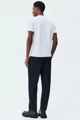 T-shirt Slim Fit en coton pima - Blanc — photo 3