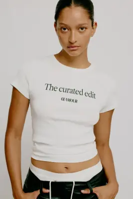 T-shirt en coton avec motif imprimé - Ivoire/Condé Nast Glamour — photo 1