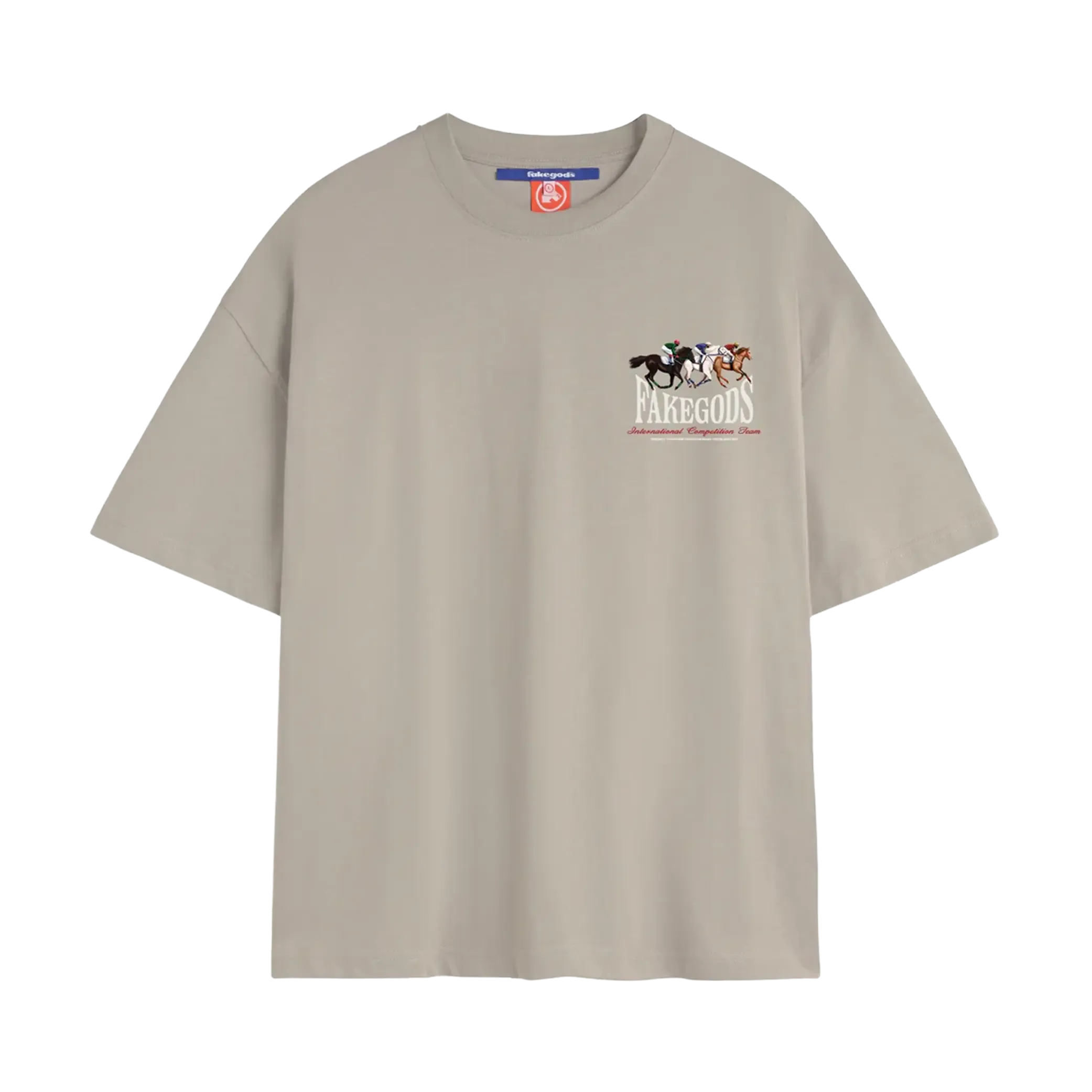 Fakegods Horse Race Tee Light Grey
