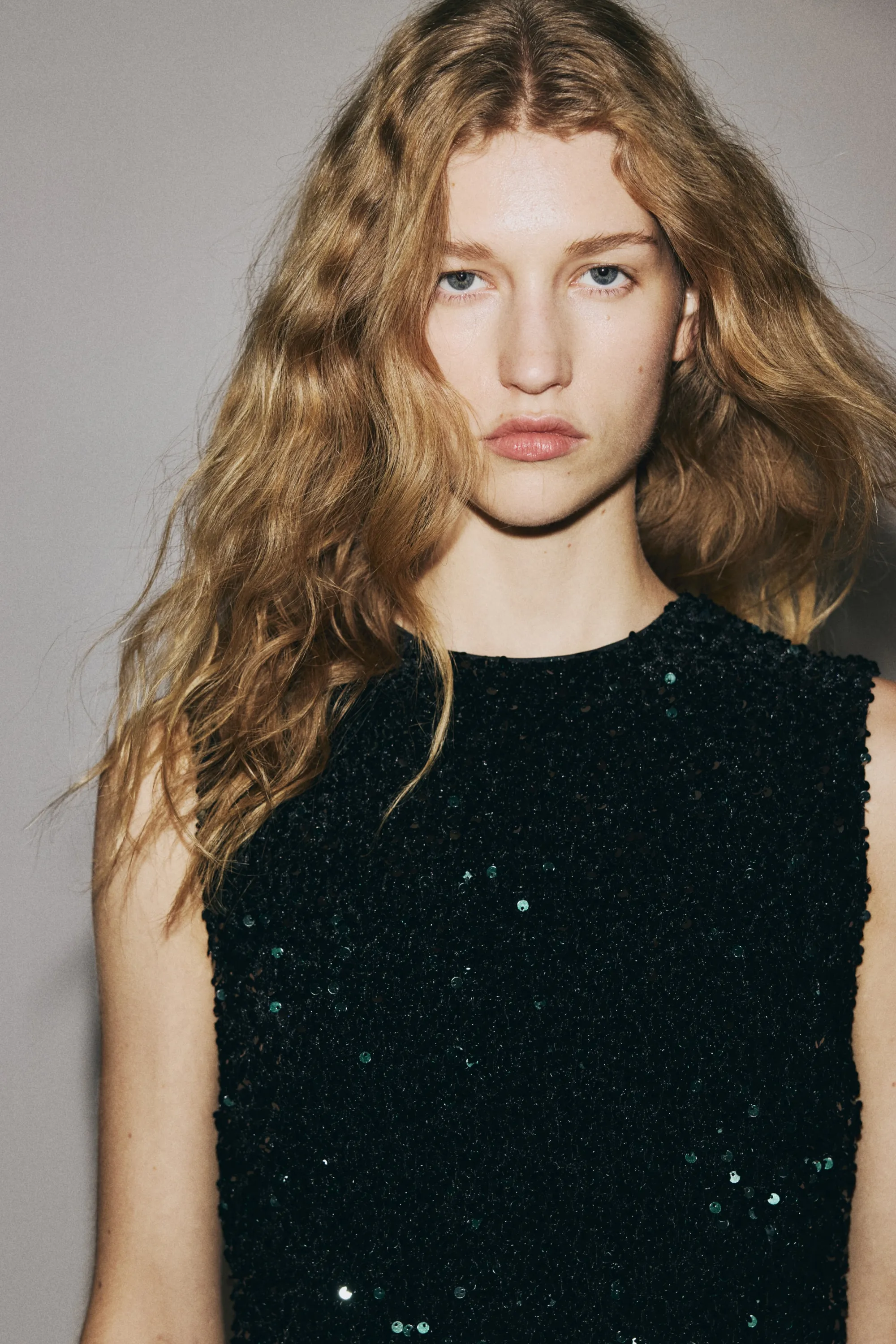 Robe à sequins avec nœud - Vert foncé