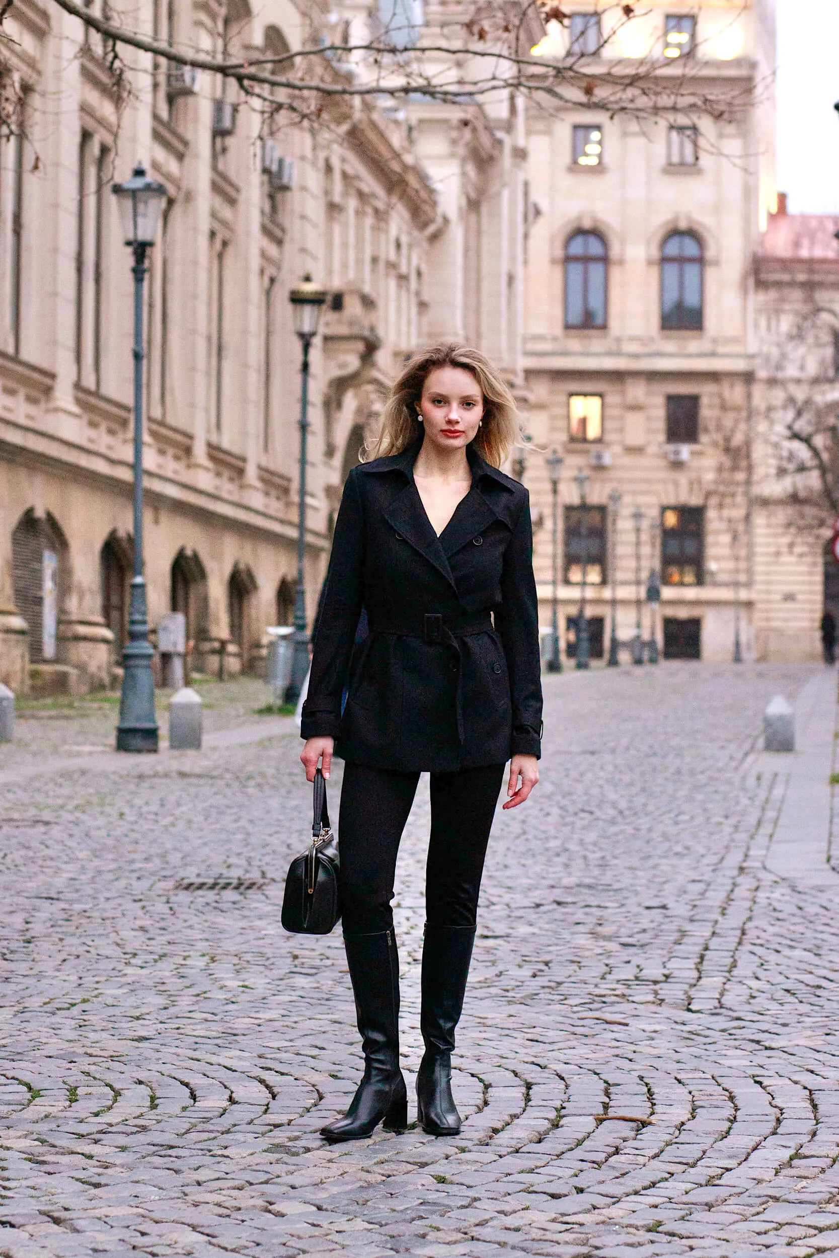 Leanne Short Trench Coat - Black