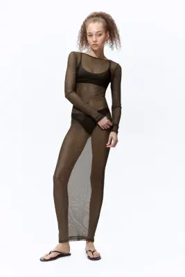 Robe moulante scintillante - Noir/doré — photo 1