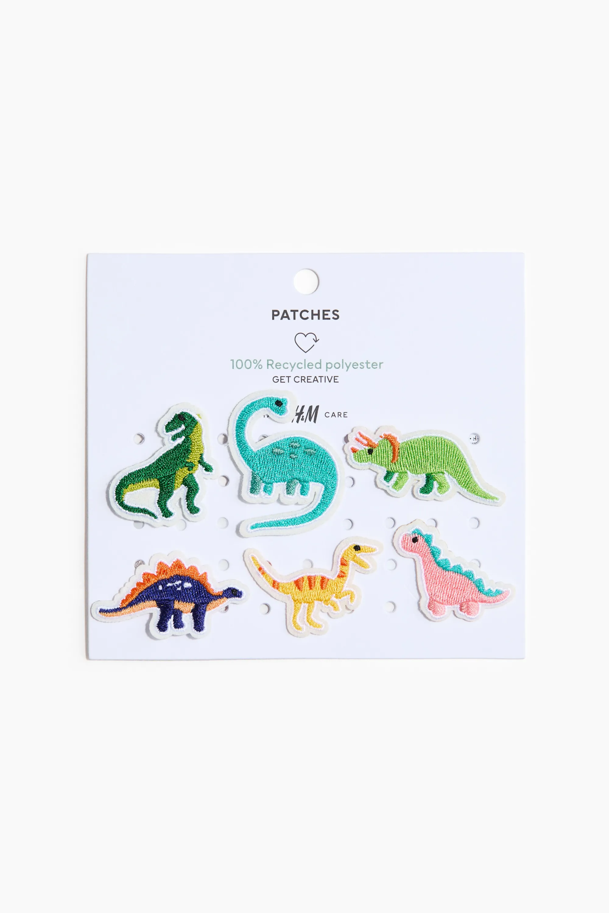 Lot de 6 mini écussons - Vert/dinosaures