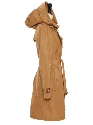 Trench coat mi-long à capuche Kensington en taffetas marron camel Prix boutique 1250€ Taille 40 — photo 3
