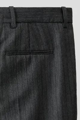 Pantalon chic Regular Fit en laine - Gris foncé/rayures tennis — photo 4