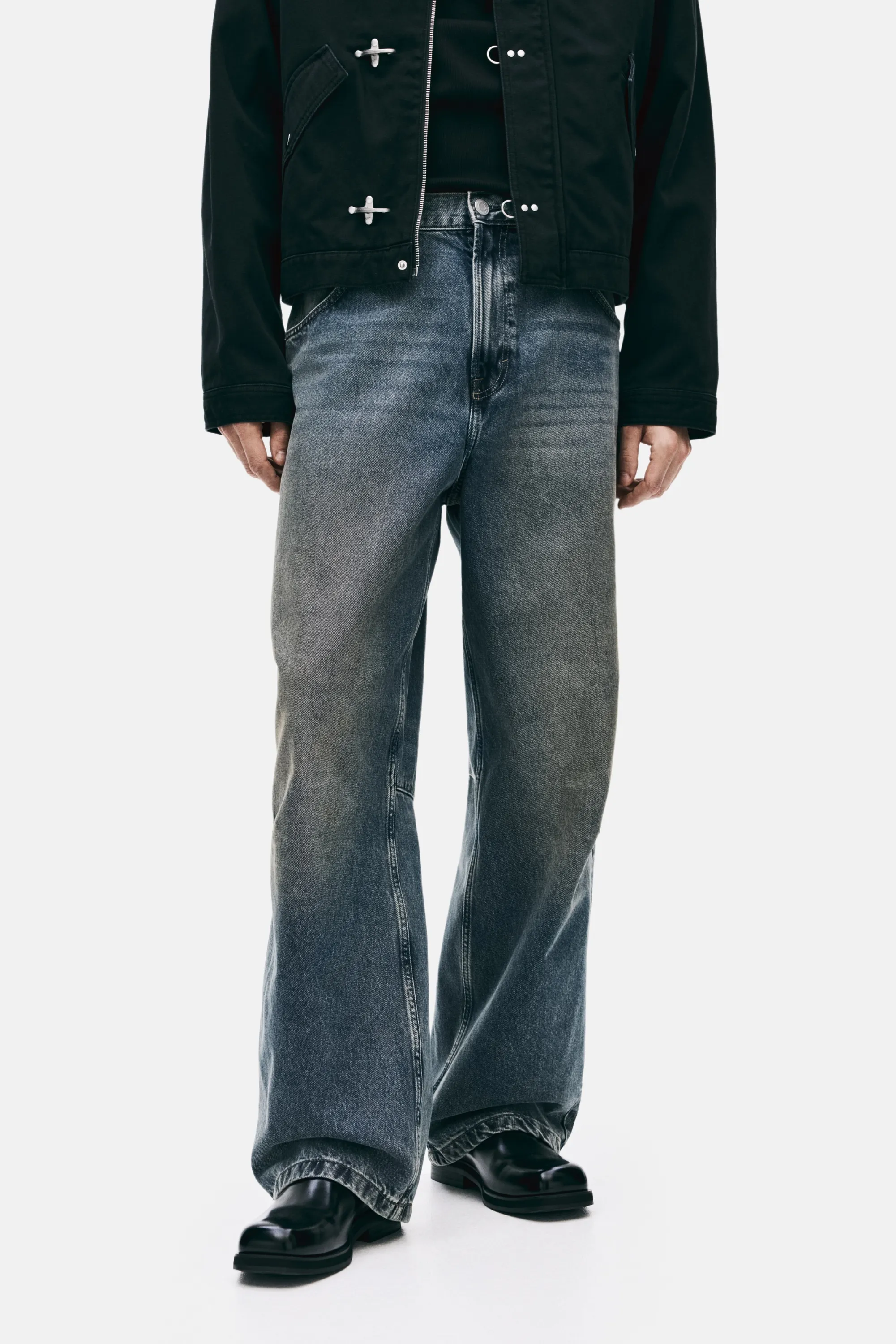 Jean baggy avec pinces - Bleu denim ancien
