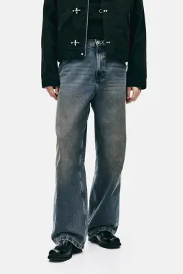 Jean baggy avec pinces - Bleu denim ancien — photo 1