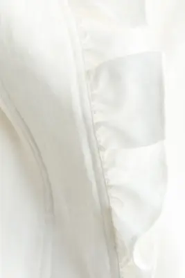 Blouse à volants ruchés - Ivoire — photo 4