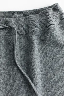 Pantalon en maille avec cordon de serrage - Gris — photo 4