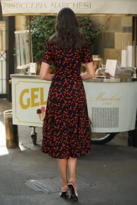 Leonie Dress - Black red floral — photo 5