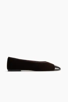 Ballerines en velours - Marron foncé — photo 1
