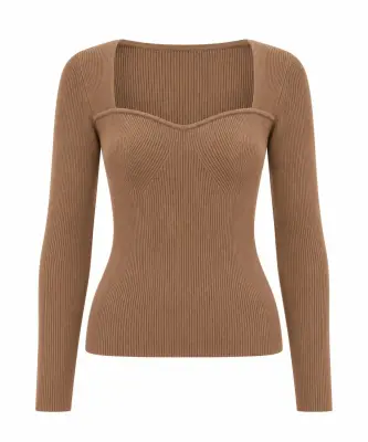 Dylan Knit Top - Beige — photo 3