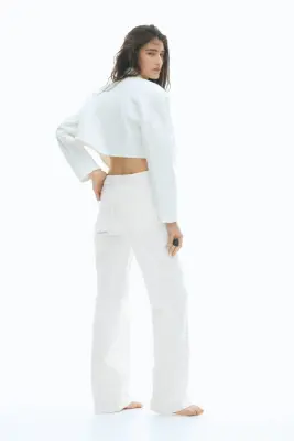 Wide High Waist Jeans - Blanc — photo 2