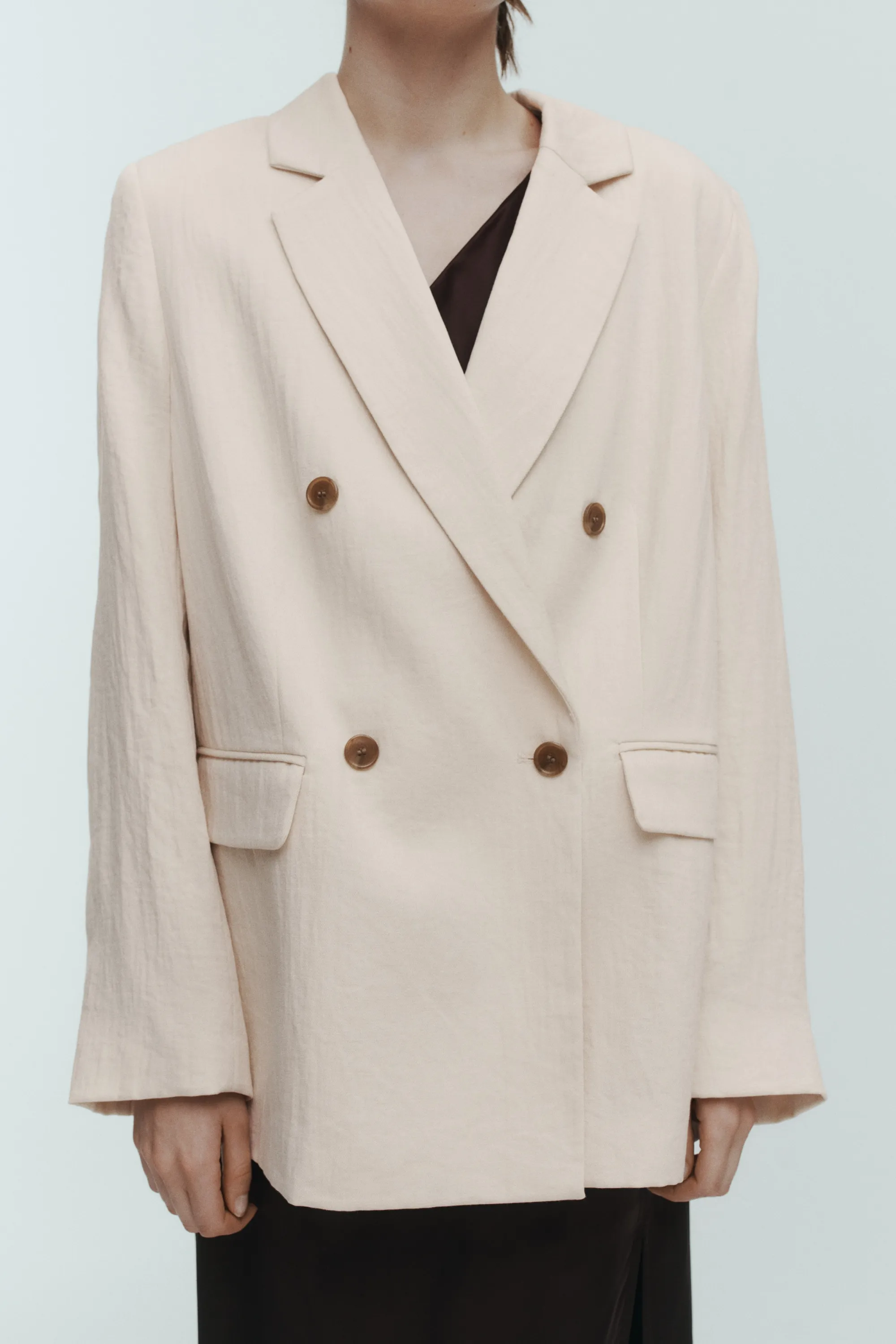 Blazer à fermeture croisée - Beige clair