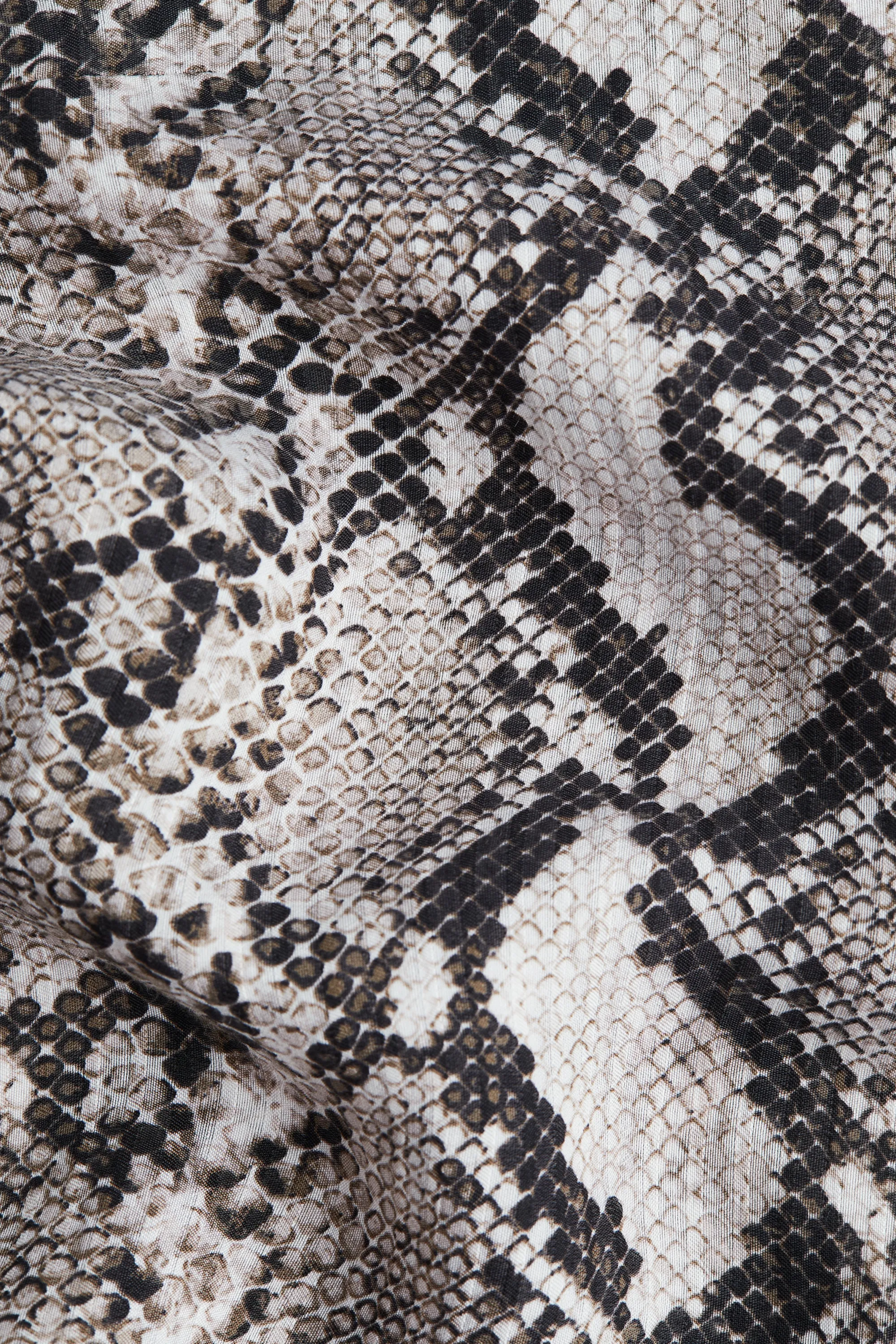 Robe chemise longue - Gris/motif peau de serpent