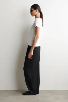 T-SHIRT SLIM EN COTON À COL BATEAU - BLANC — photo 2