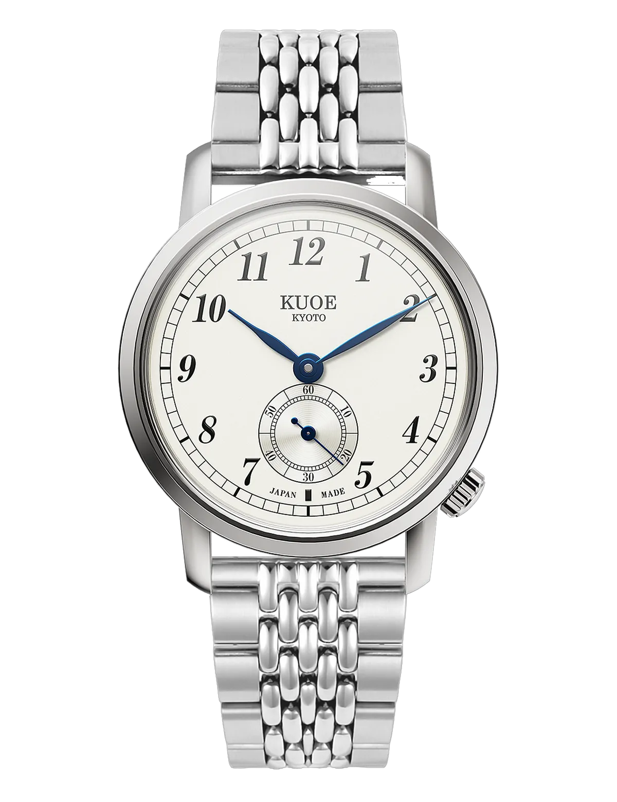 KUOE OLD SMITH 90-007 AUTOMATIQUE SILVER CREAM BLUE SILVER STAINLESS STEEL BRACELET