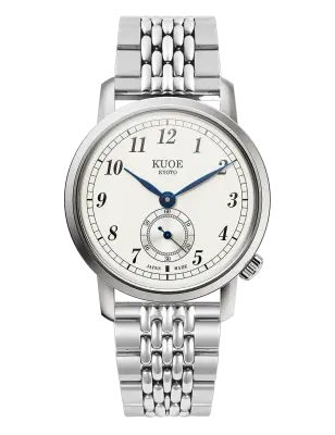KUOE OLD SMITH 90-007 AUTOMATIQUE SILVER CREAM BLUE SILVER STAINLESS STEEL BRACELET — photo 1