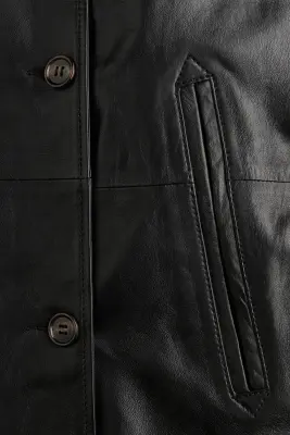 Veste en cuir - Noir — photo 3