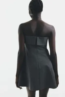 Robe bandeau ornée de strass - Gris — photo 3