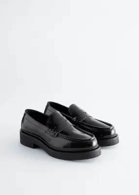 Mocassins en cuir épais - Noir — photo 2
