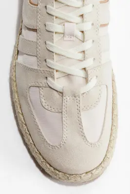 Sneakers façon espadrilles - Crème — photo 3