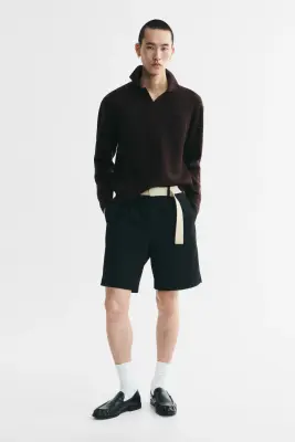Polo Relaxed Fit en maille - Marron foncé — photo 2
