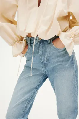 Bootcut High Waist Jeans - Bleu denim clair — photo 1
