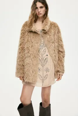 Manteau à col droit - Beige foncé — photo 1