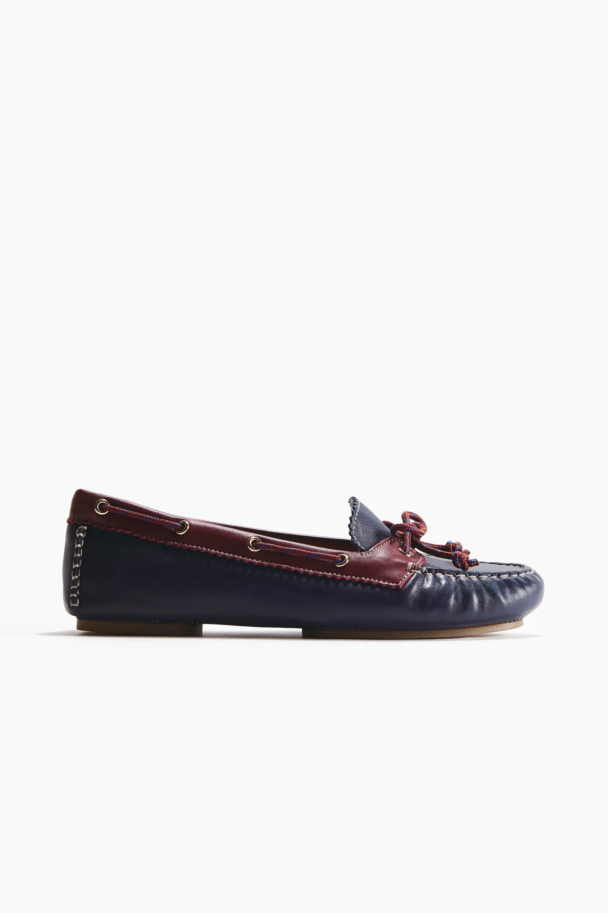 Chaussures de pont en cuir - Bleu foncé/color block