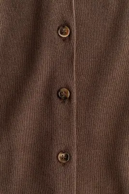 Gilet avec col - Marron foncé — photo 3