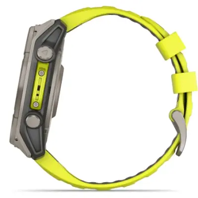 Garmin Fenix 8 Solar 51mm Verre Sapphire lunette titane bracelet jaune/graphite 010-02907-21 — photo 3